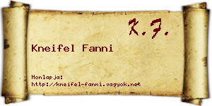 Kneifel Fanni névjegykártya